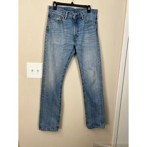 Levis 513 Slim Straight Jeans Mens 32x34 Light Wash Blue Denim Pants